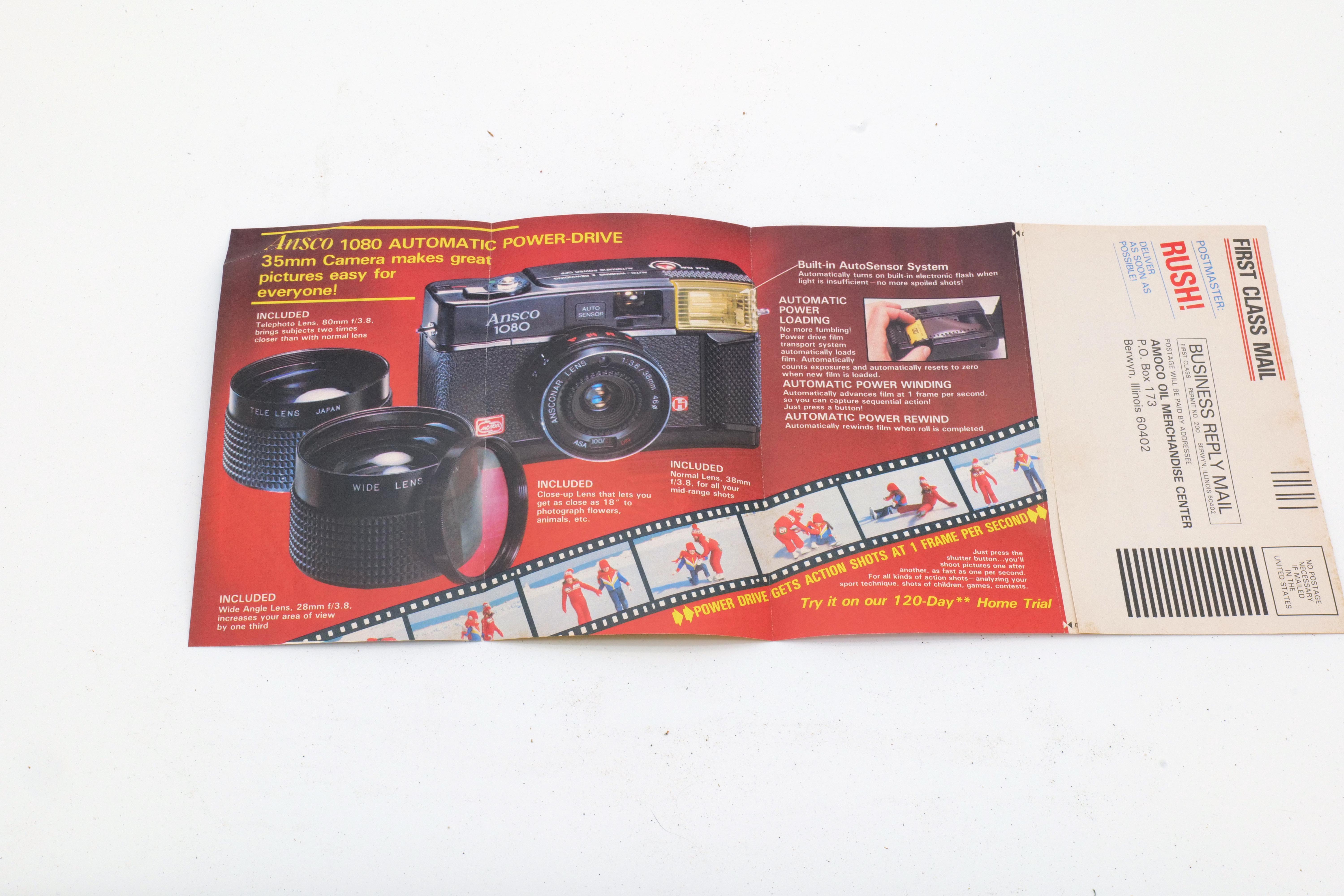 Vintage Ansco 1080 Camera Mail-In Brochure 35mm Automatic Power-Drive