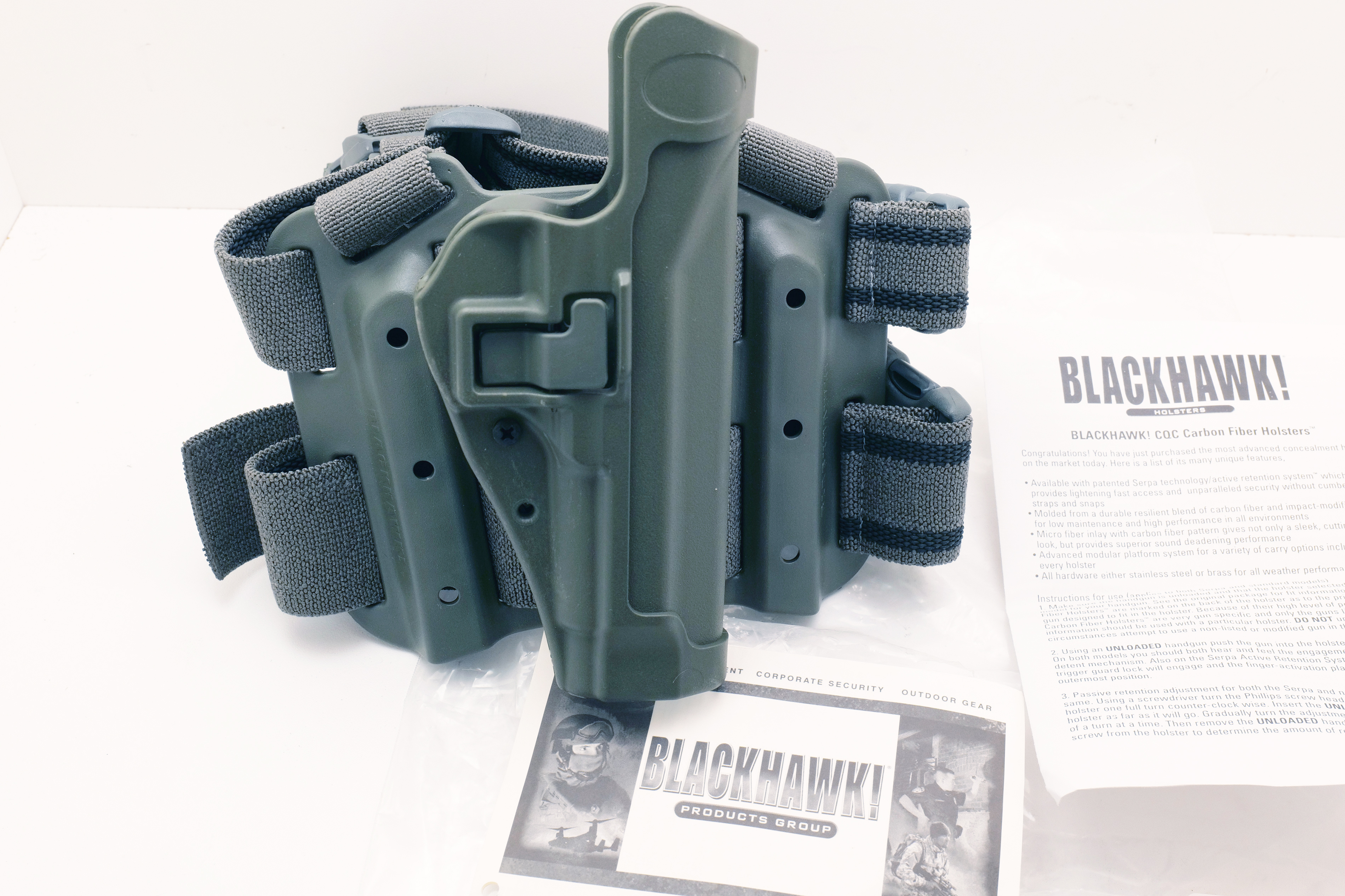 Blackhawk SERPA Tactical Drop Leg Holster Beretta 92/96 Foliage Green 430504FG-R-B – New