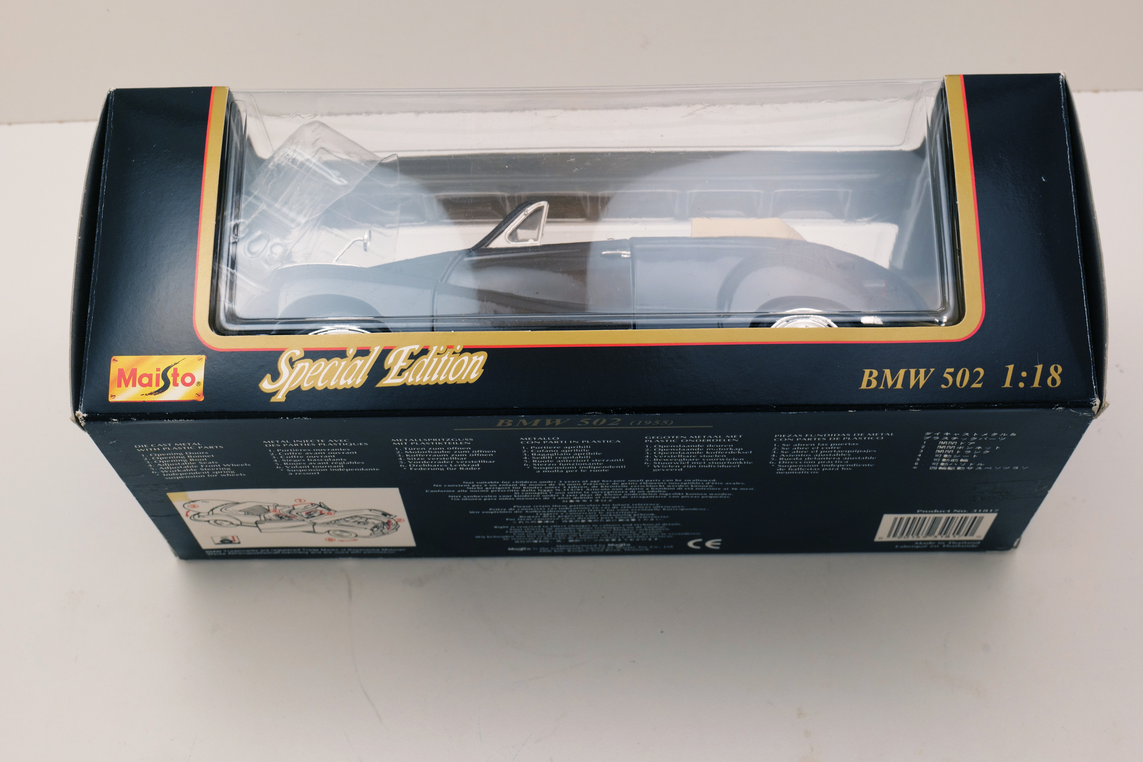 Maisto Special Edition 1:18 1955 BMW 502 Convertible Diecast Model Car