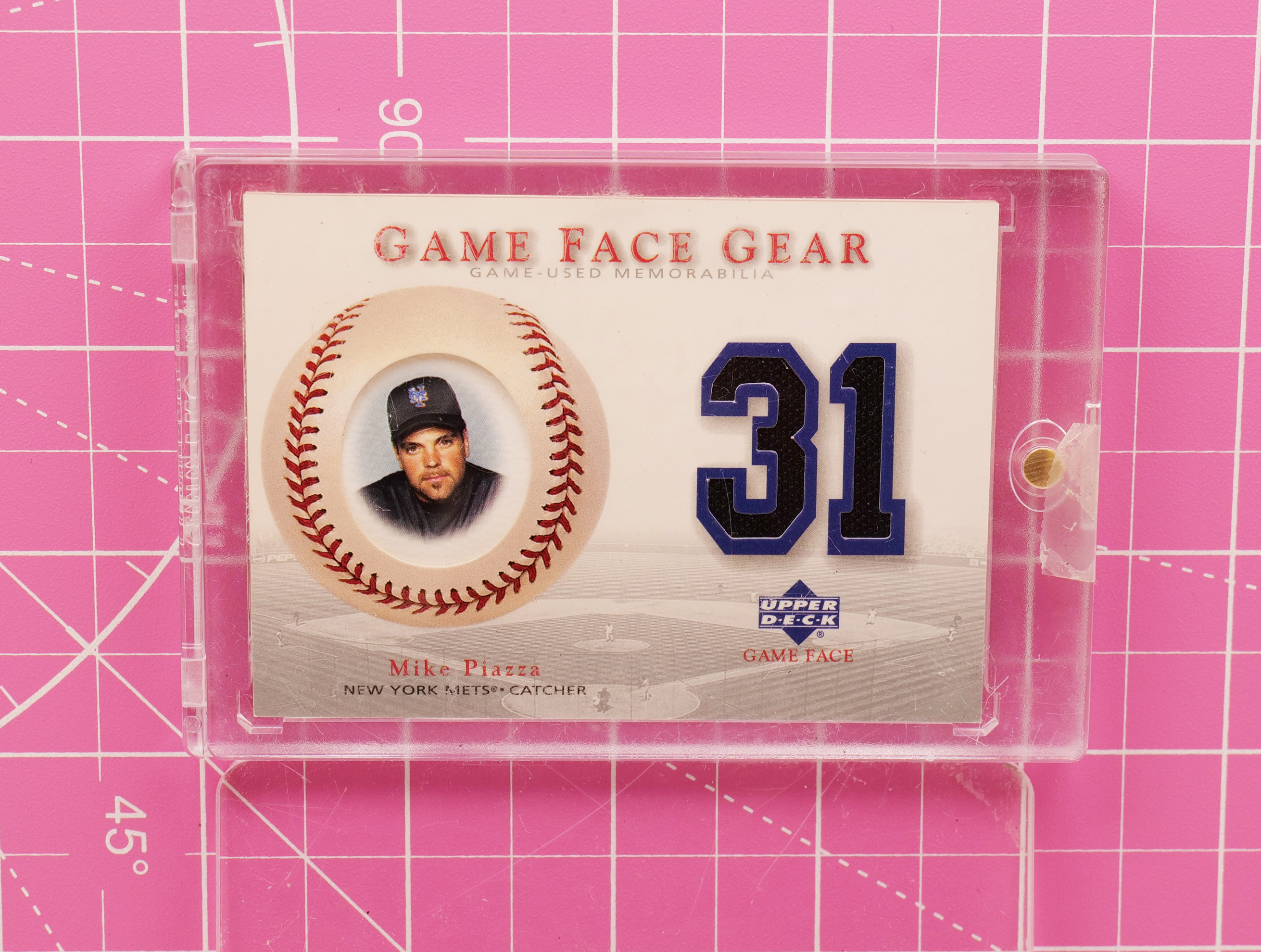 Mike Piazza Game Face Gear Upper Deck Jersey Relic #31 New York Mets