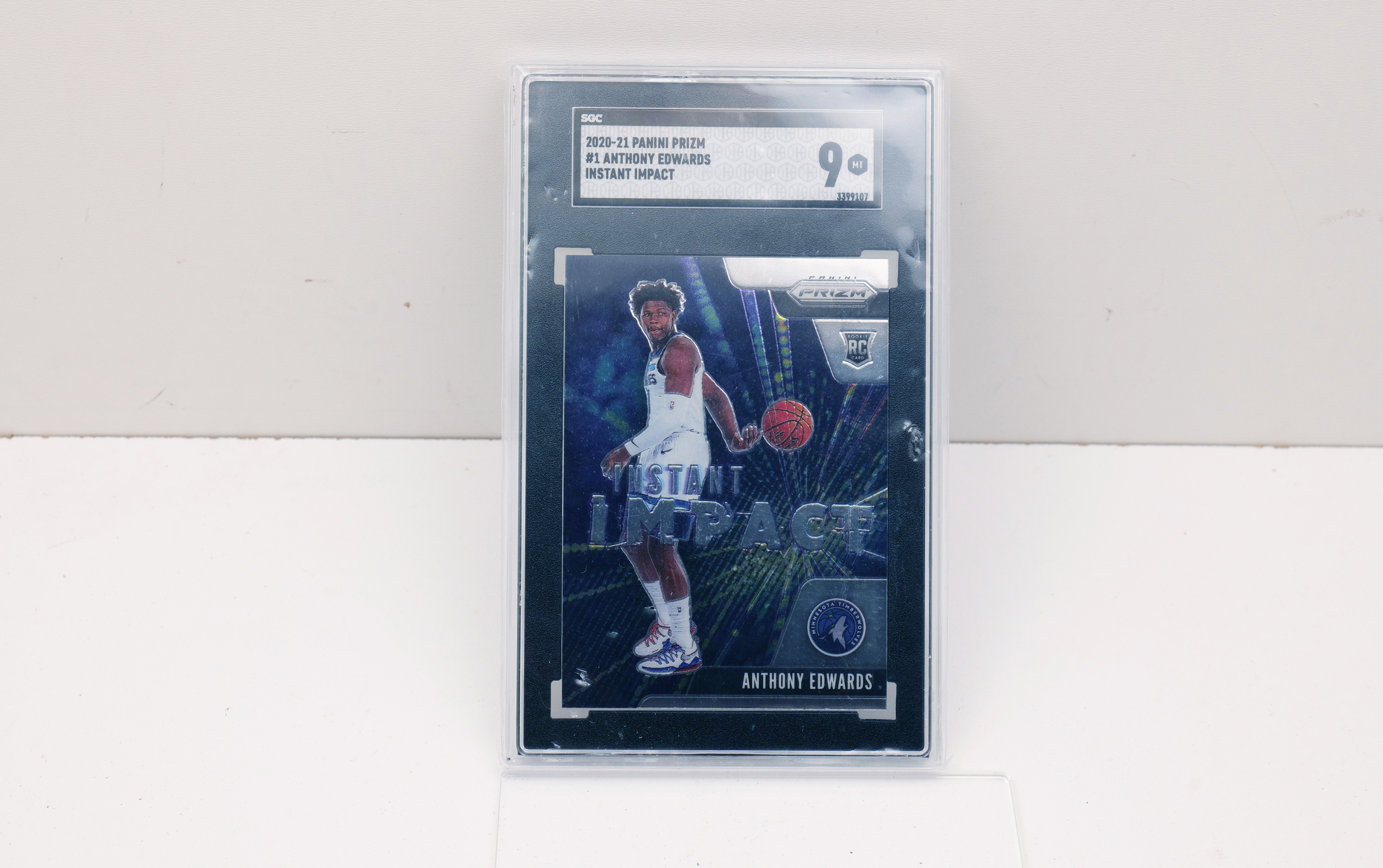 2020-21 Panini Prizm Anthony Edwards Instant Impact RC #1 SGC 9