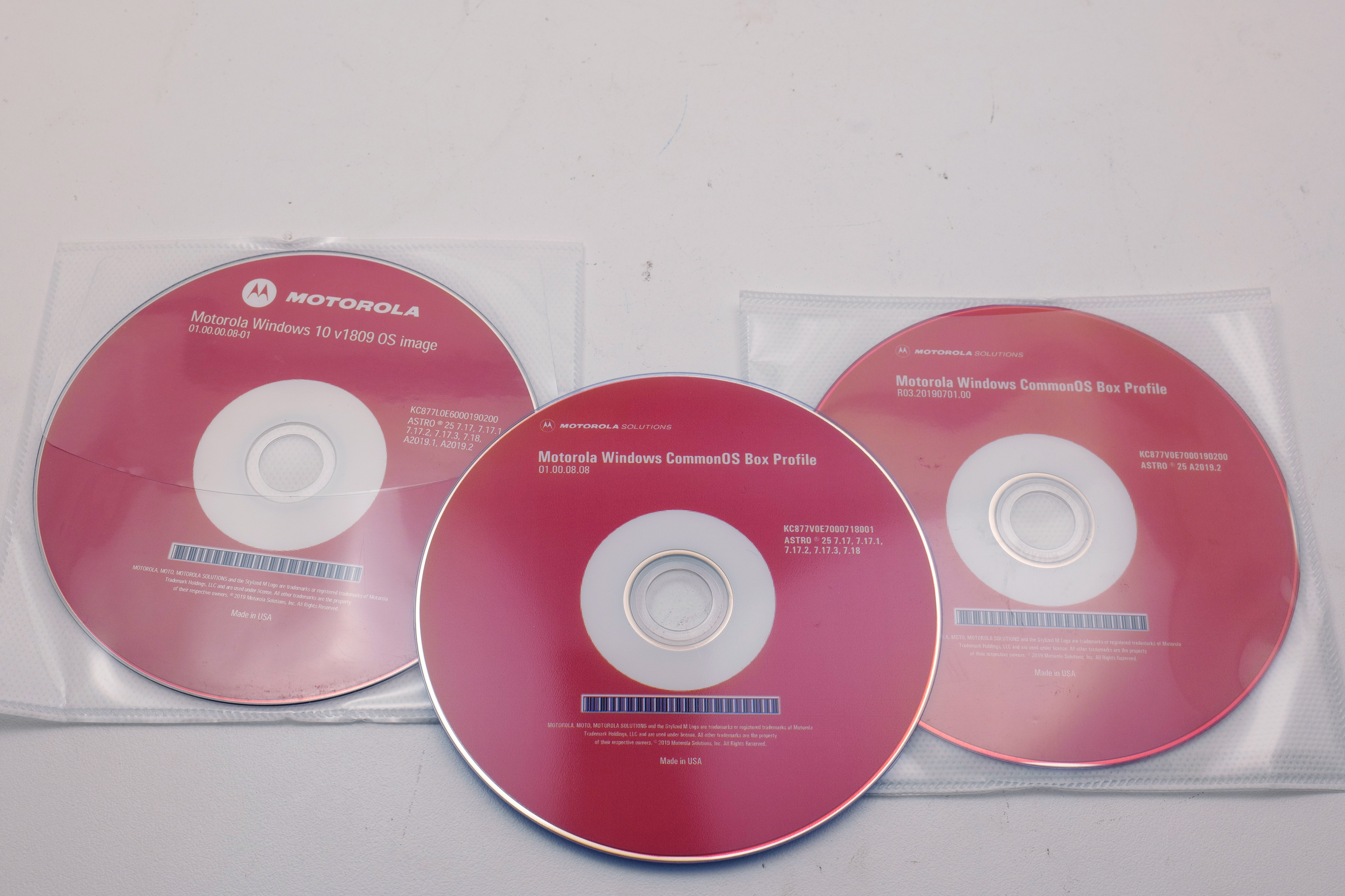 Motorola Windows 10 v1809 OS Image & CommonOS Box Profile Discs