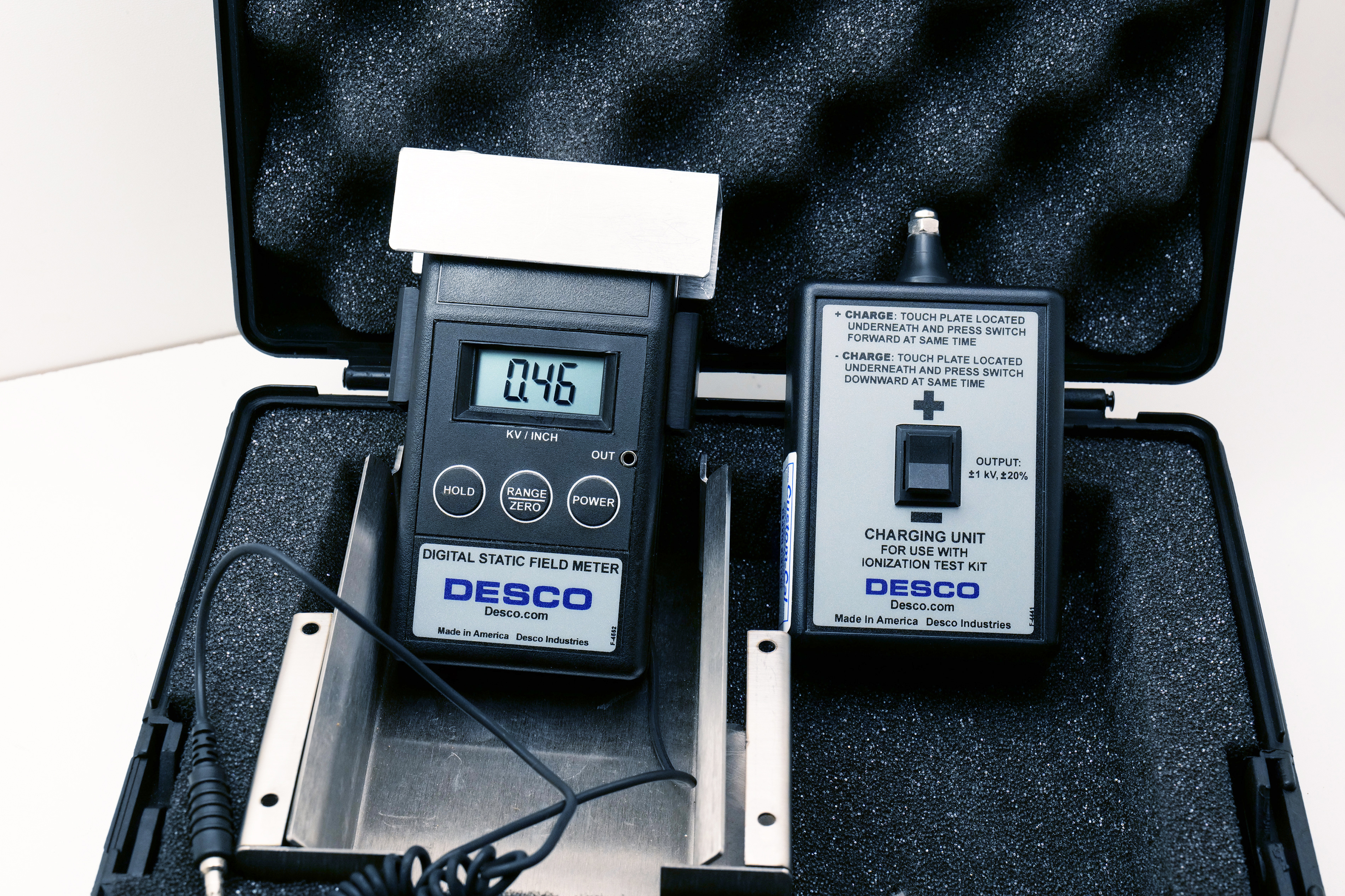 Desco 19493 Ionization Test Kit with Digital Static Field Meter & Charging Unit