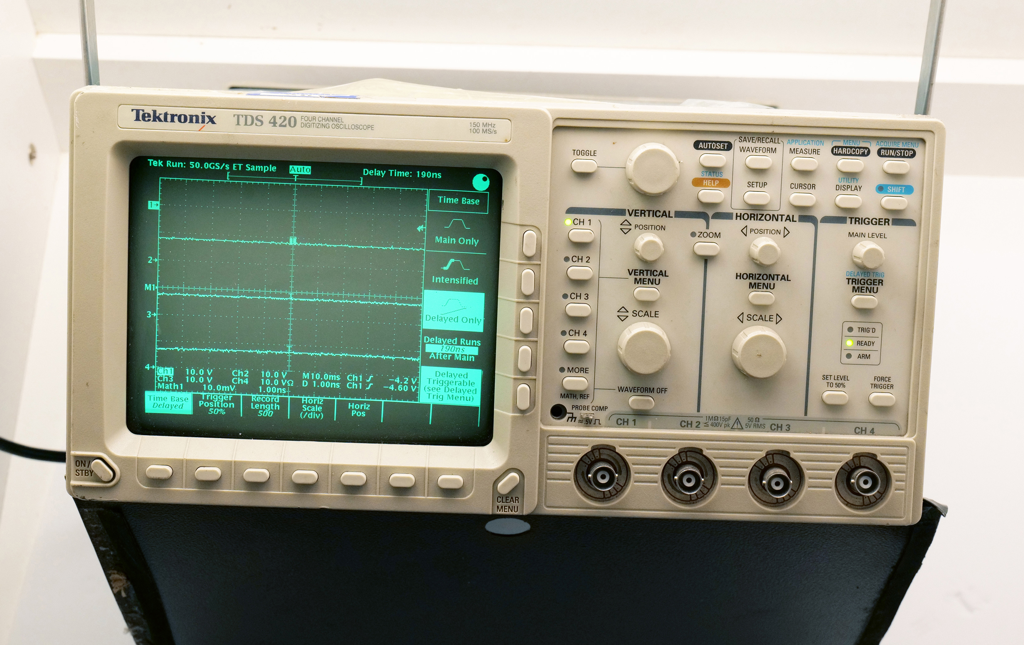 Tektronix TDS 420 Digital Oscilloscope 150MHz 4-Ch – Powers On, Errors, AS-IS for Parts/Repair