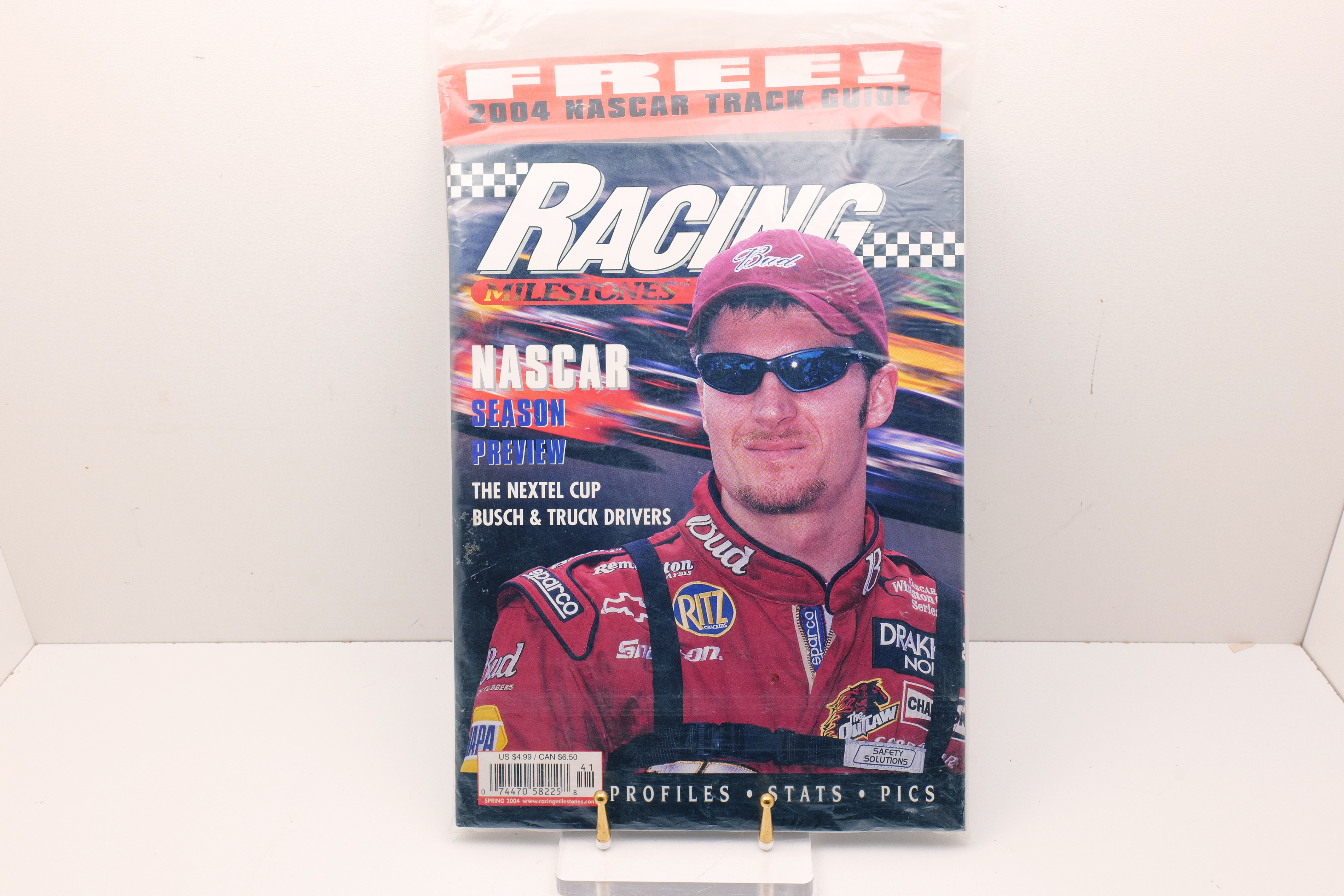 Racing Milestones NASCAR Season Preview 2004 — Dale Earnhardt Jr. Cover, Sealed with Track Guide