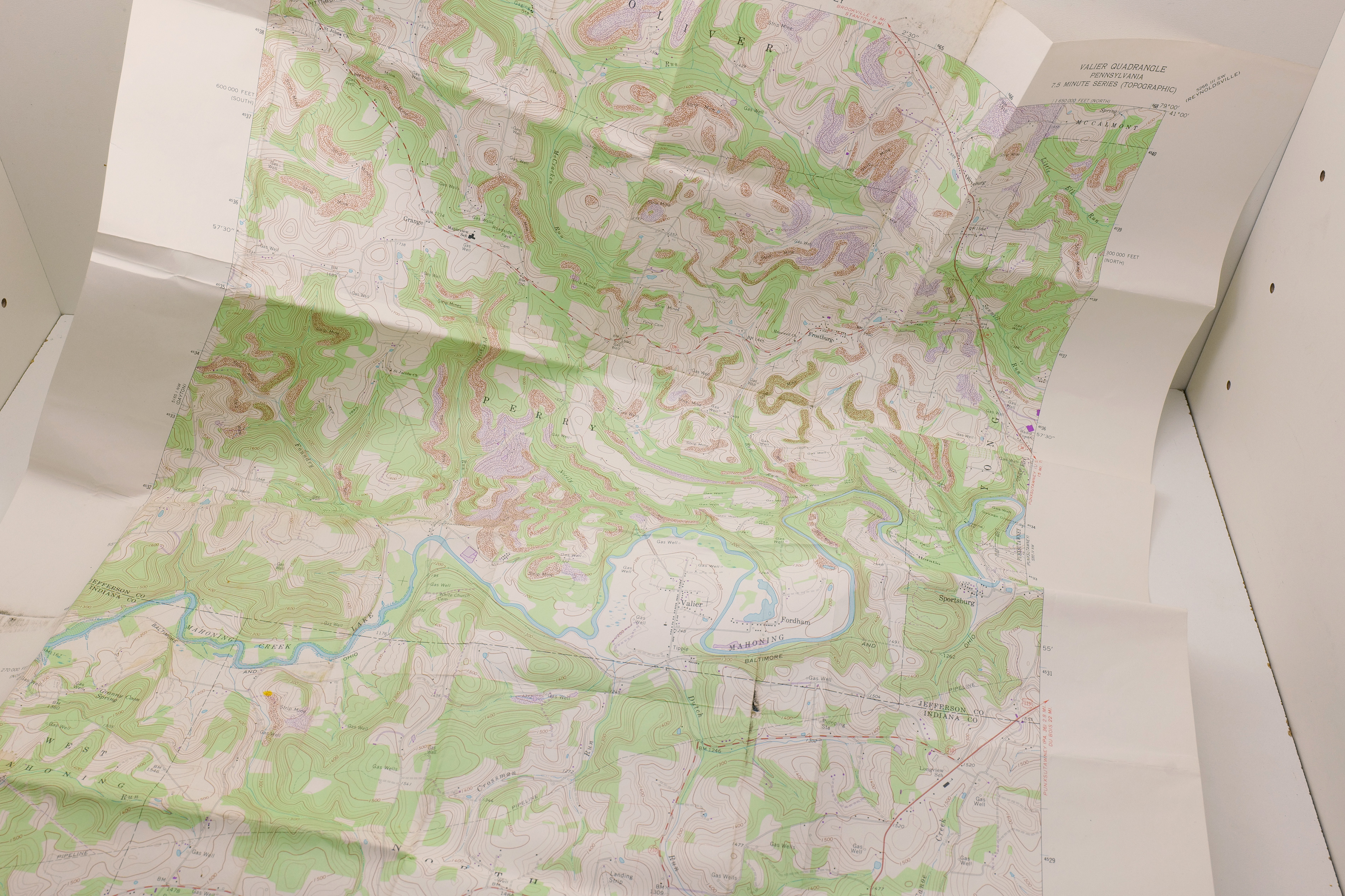 Valier Quadrangle Pennsylvania USGS 7.5 Minute Topographic Map 1968/81