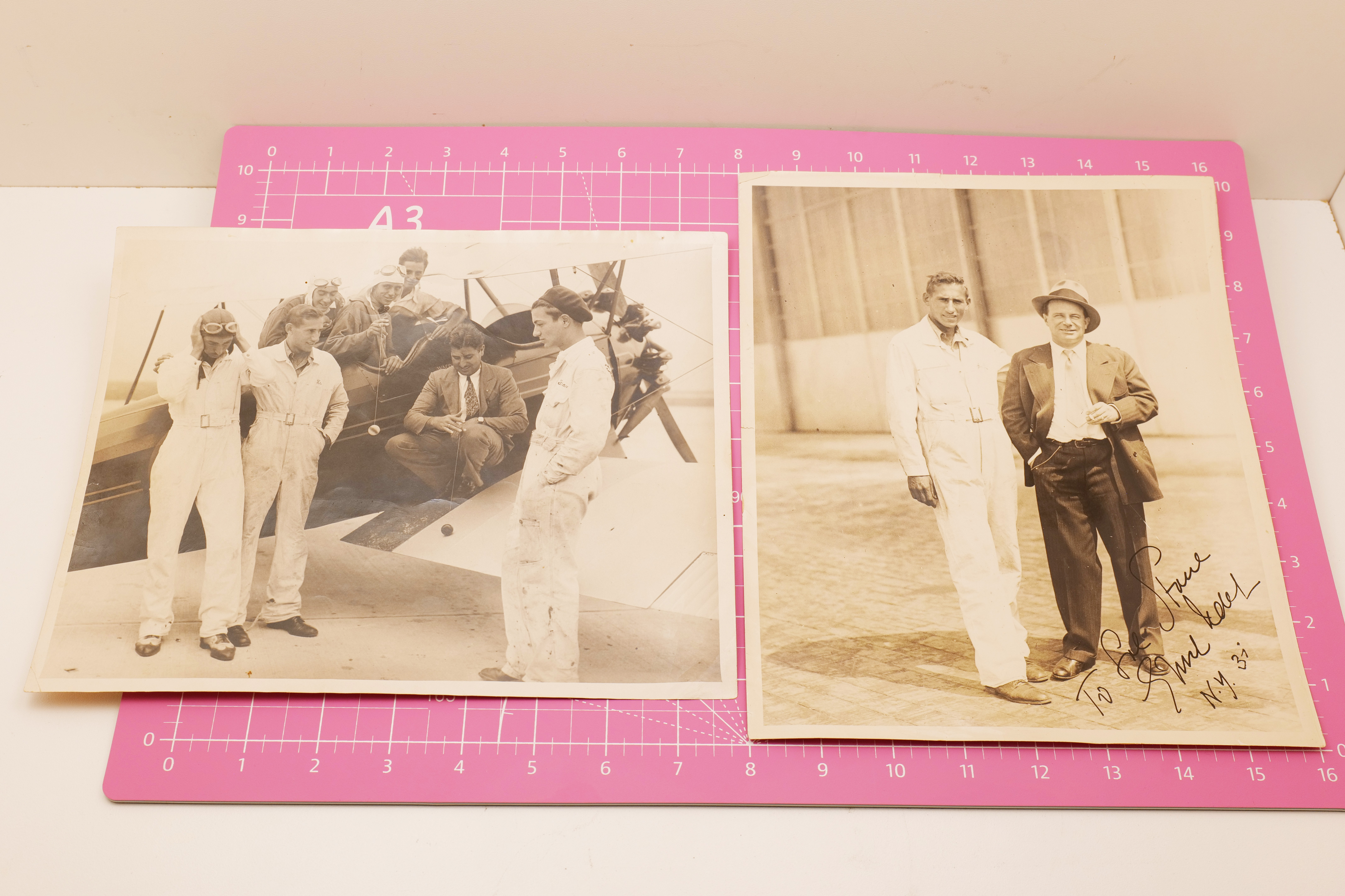 1937 Signed Aviation Photo to Sol Stone, Unknown Signature, NYC