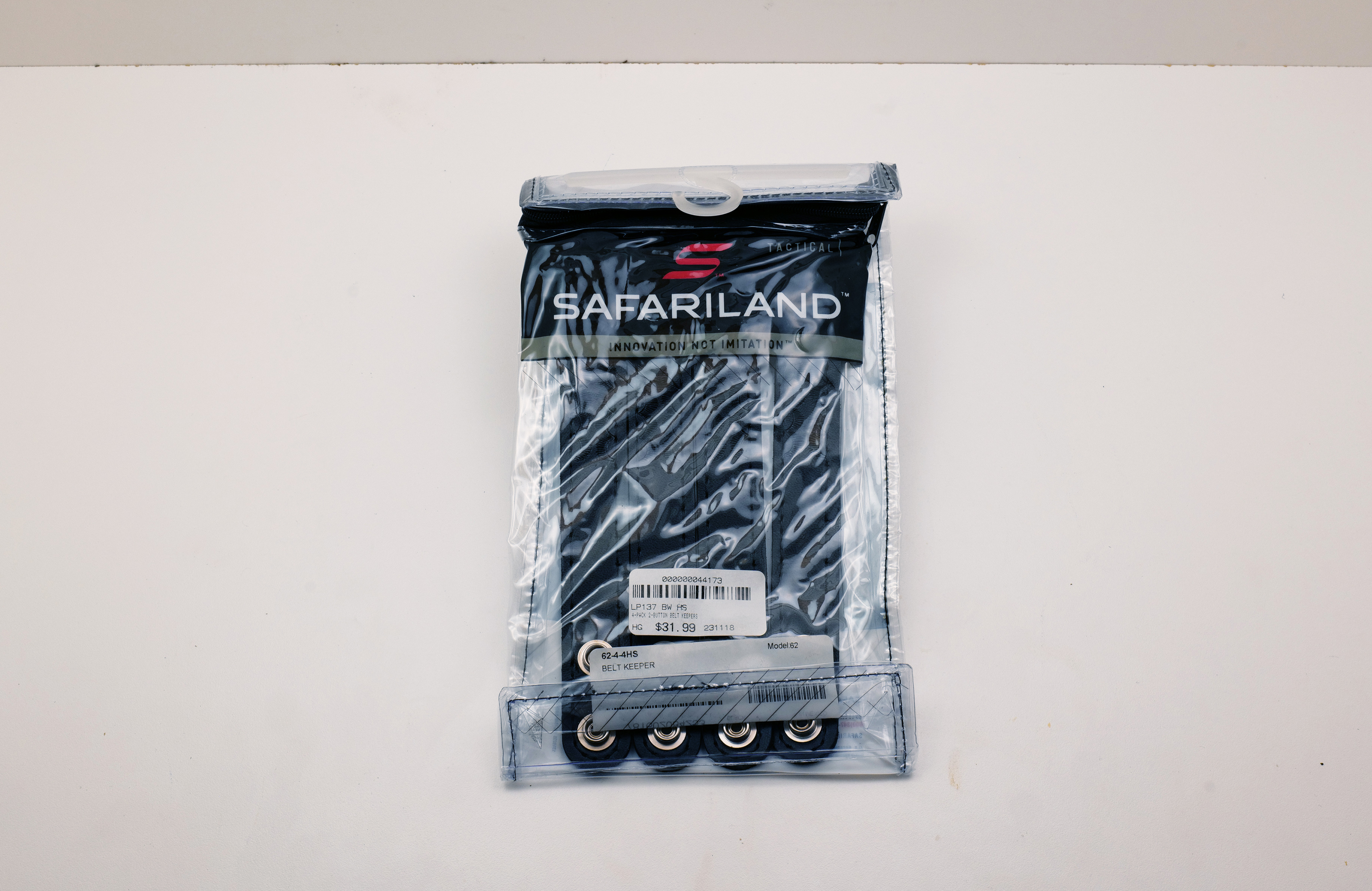 Safariland Model 62-4-4HS Belt Keepers – High Gloss Black 4-Pack Accessory Straps
