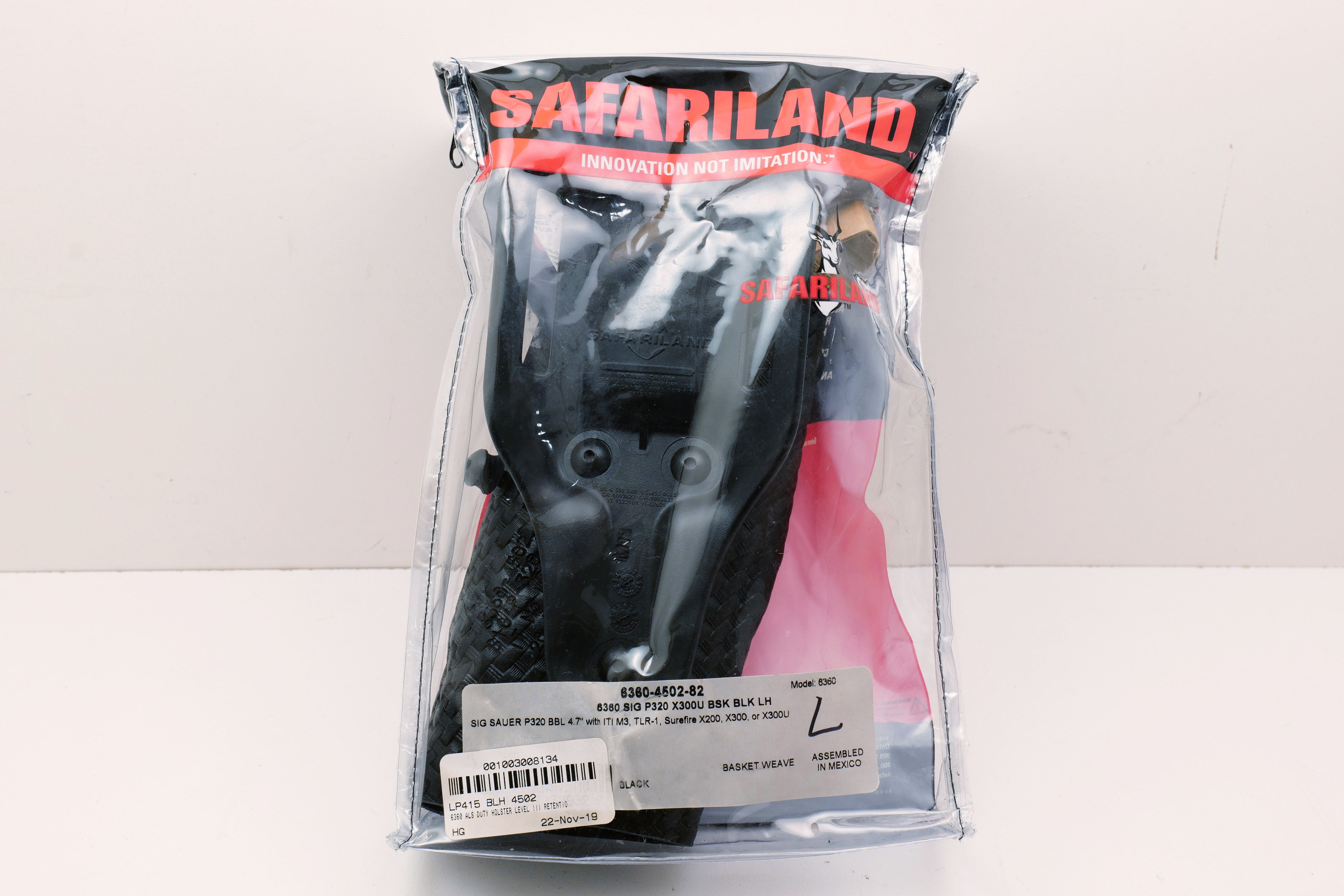 Safariland 6360-4502-82 Duty Holster LH Basketweave SIG P320 New