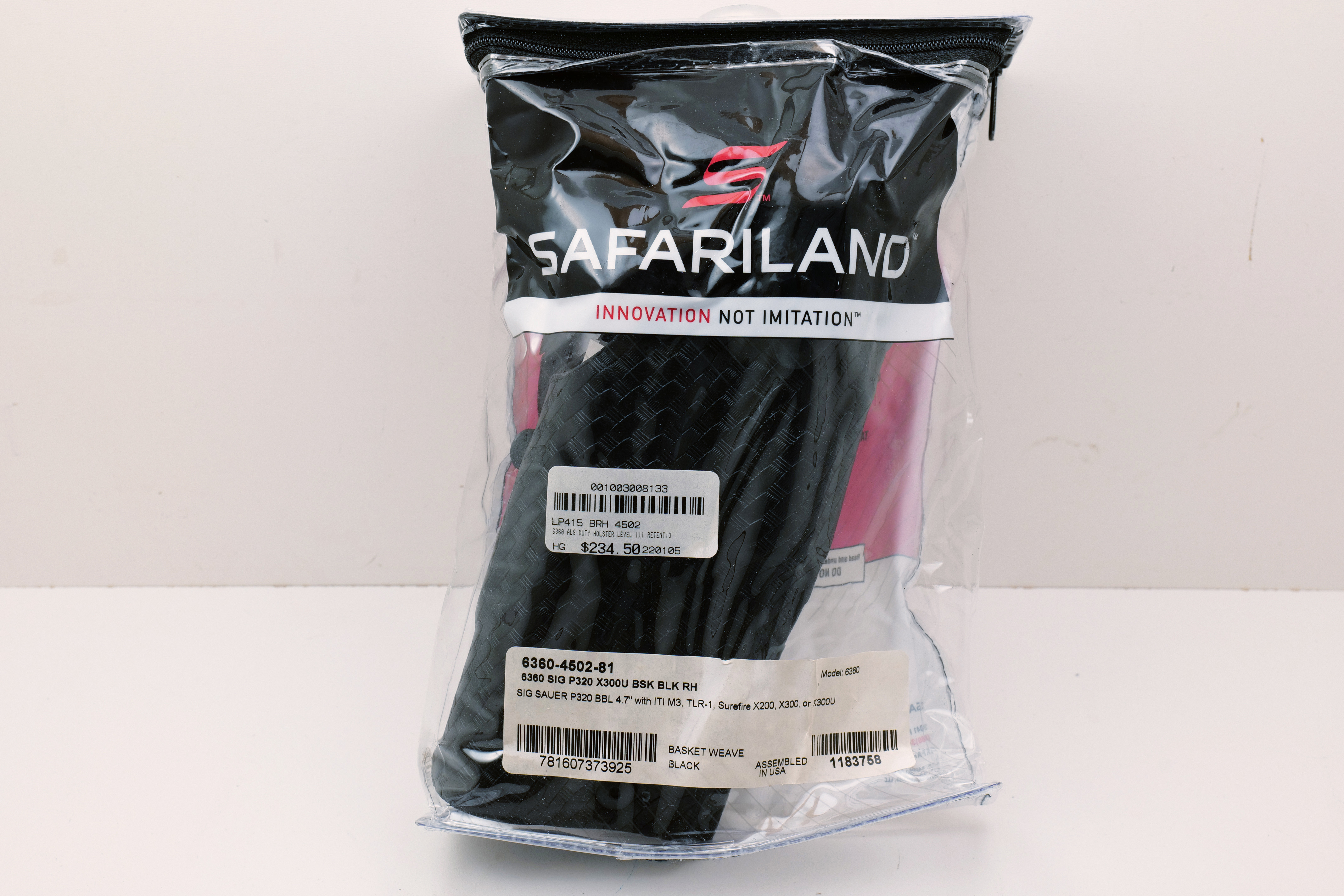 Safariland 6360-4502-81 Duty Holster RH Basketweave SIG P320 New