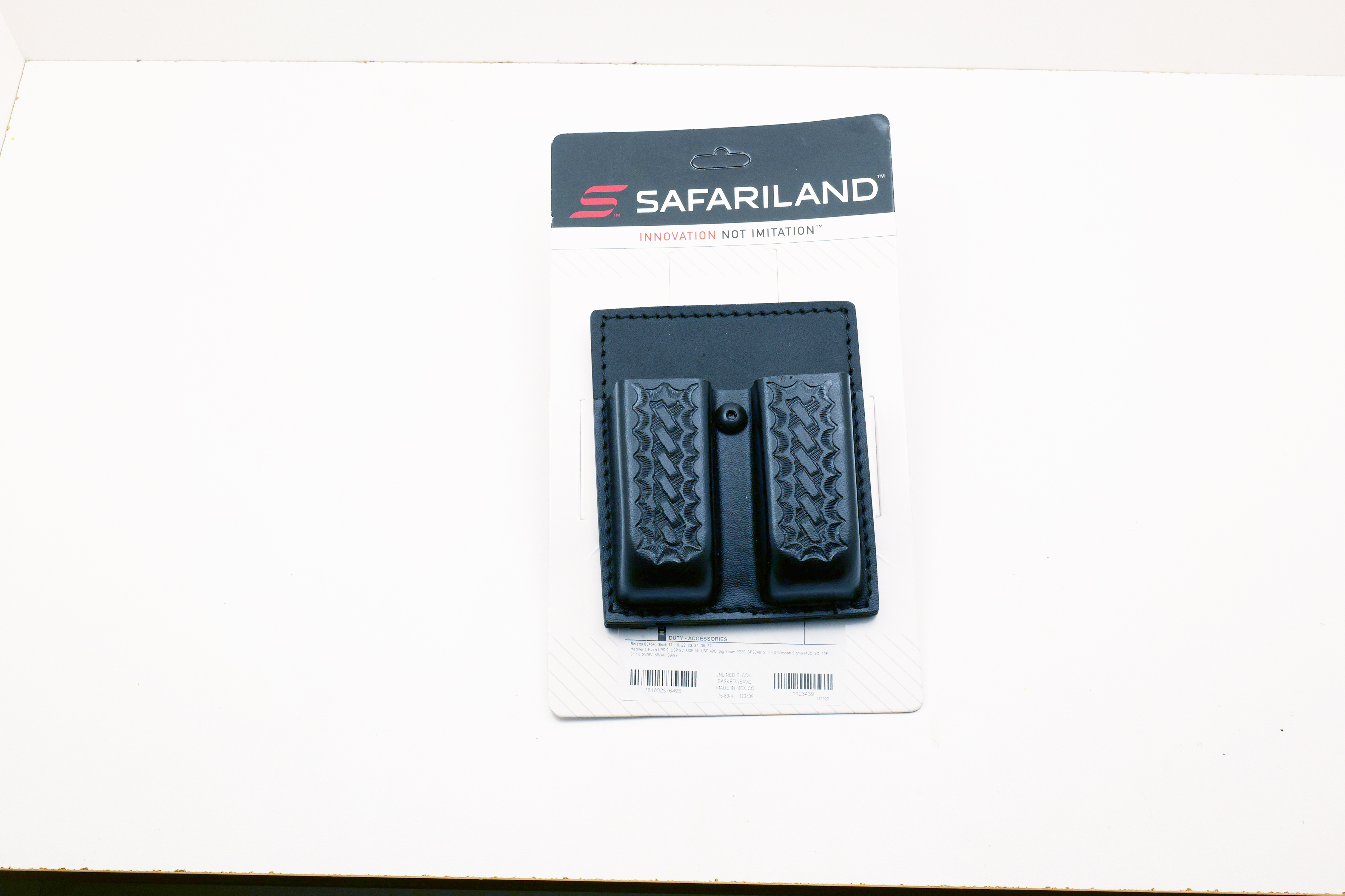 Safariland Model 74 Double Pouch – Basket Weave Black Open-Top Dual Accessory Holder