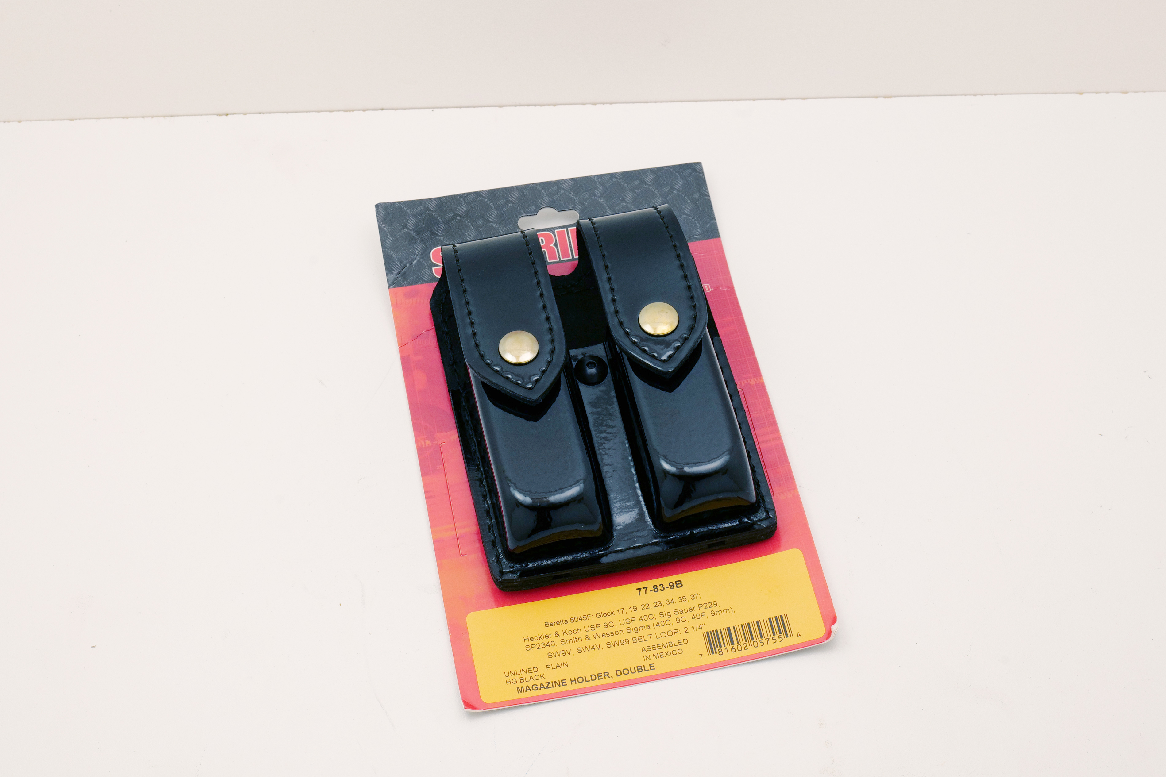 Safariland Model 77-83-9B Double Pouch – High Gloss Black Dual Accessory Holder