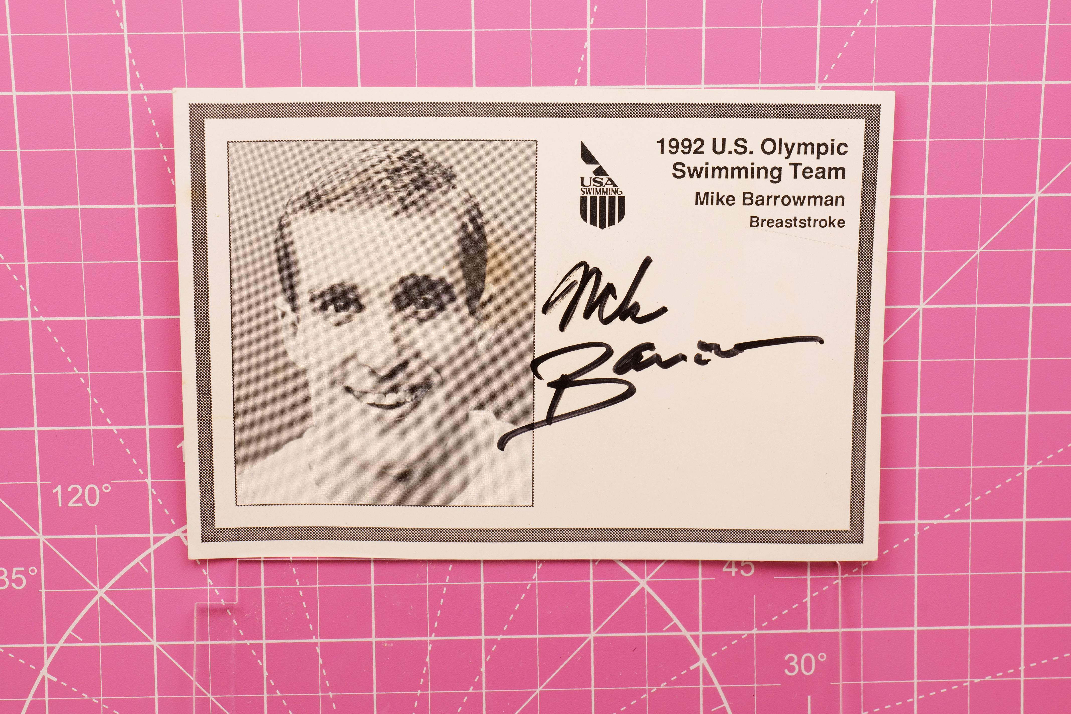 Mike Barrowman 1992 U.S. Olympic Swimming Team Autographed Photo Card
