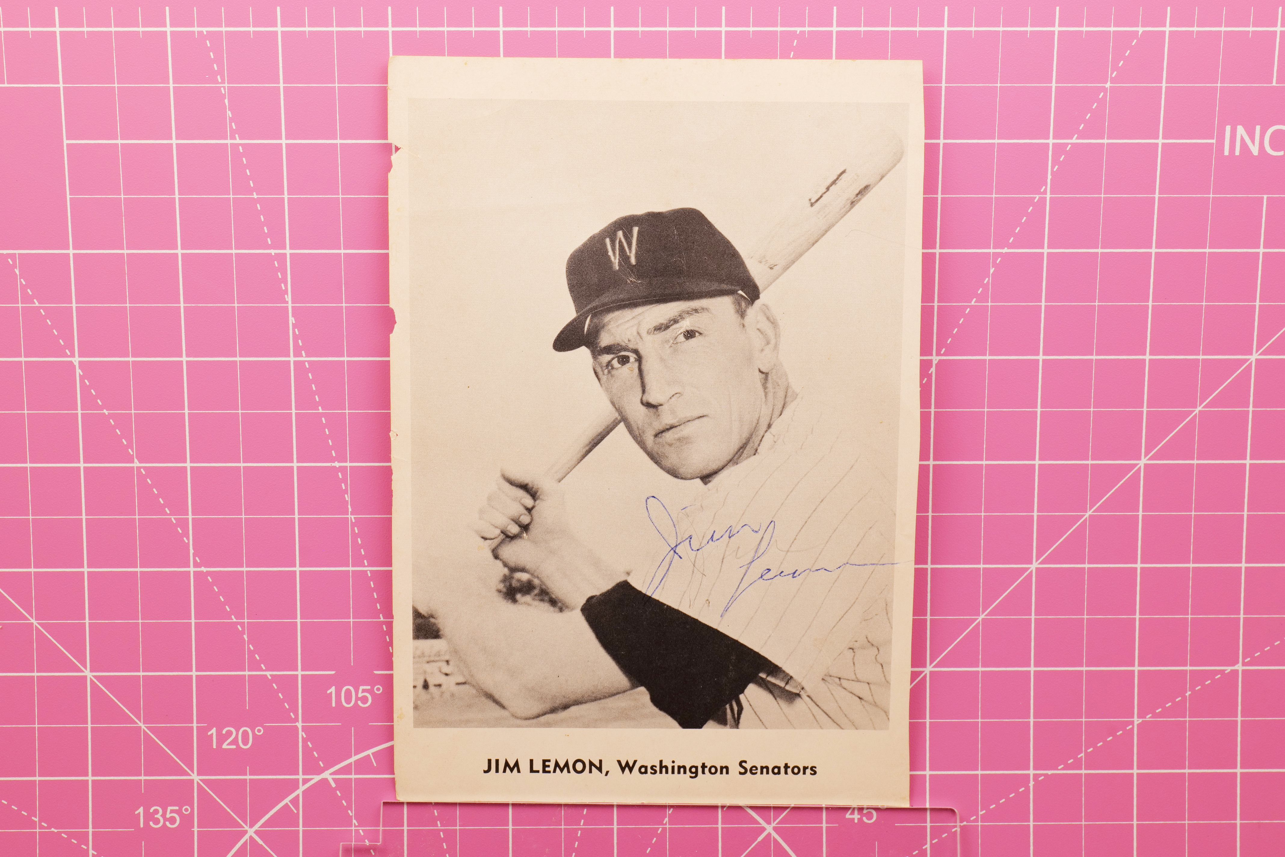 Jim Lemon Washington Senators Signed Vintage Photo