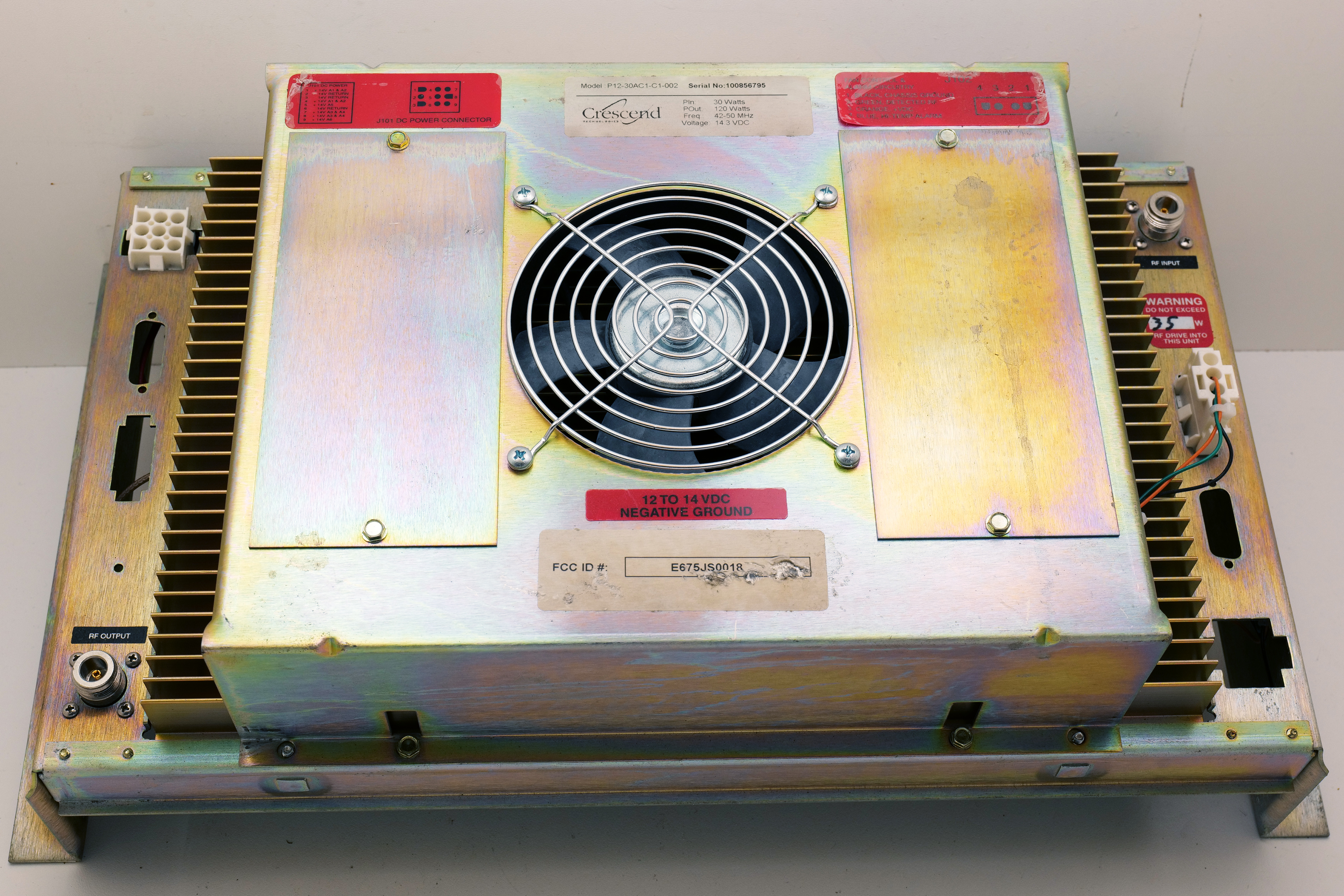 Crescend P12-30AC1-C1-002 VHF Low Band RF Power Amplifier 42-50 MHz 120W