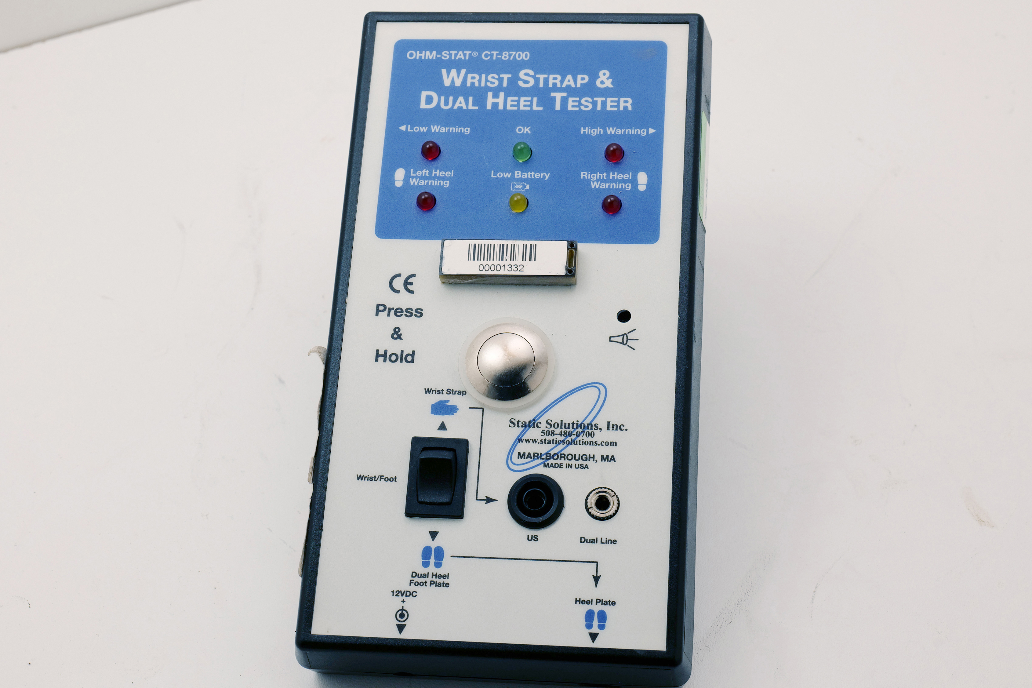 Static Solutions Ohm-Stat CT-8700 Wrist Strap & Dual Heel Tester