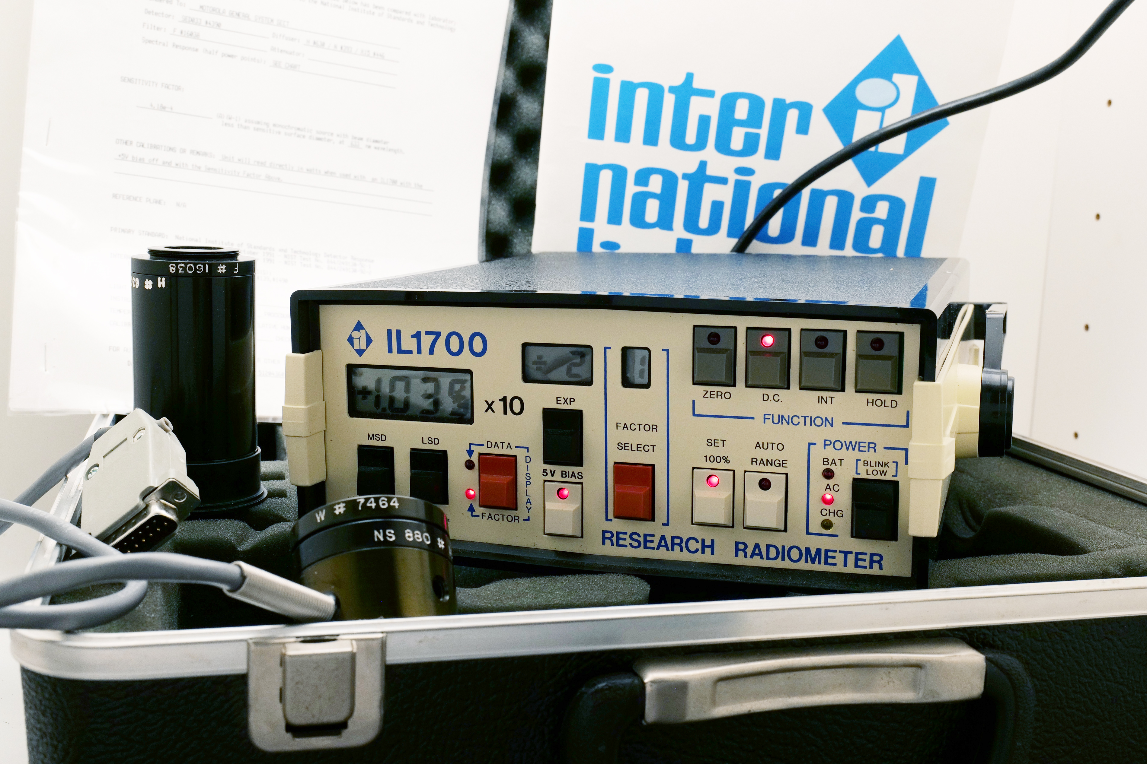 International Light IL1700 Research Radiometer – w/ Sensors & Case
