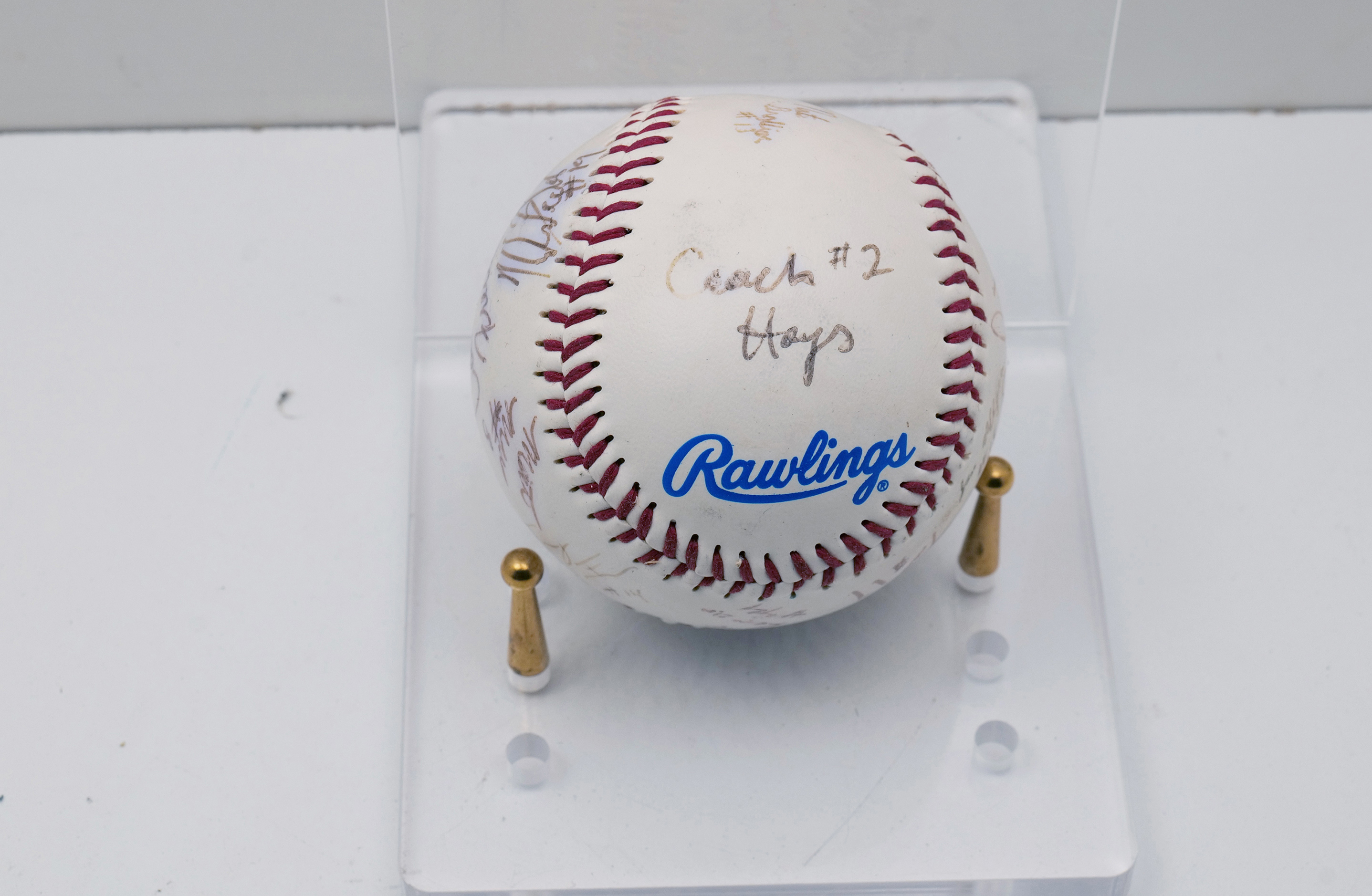 Team Signed Rawlings Baseball w/ Coaches Fuentes & Hays, Pierce Jones, Myers