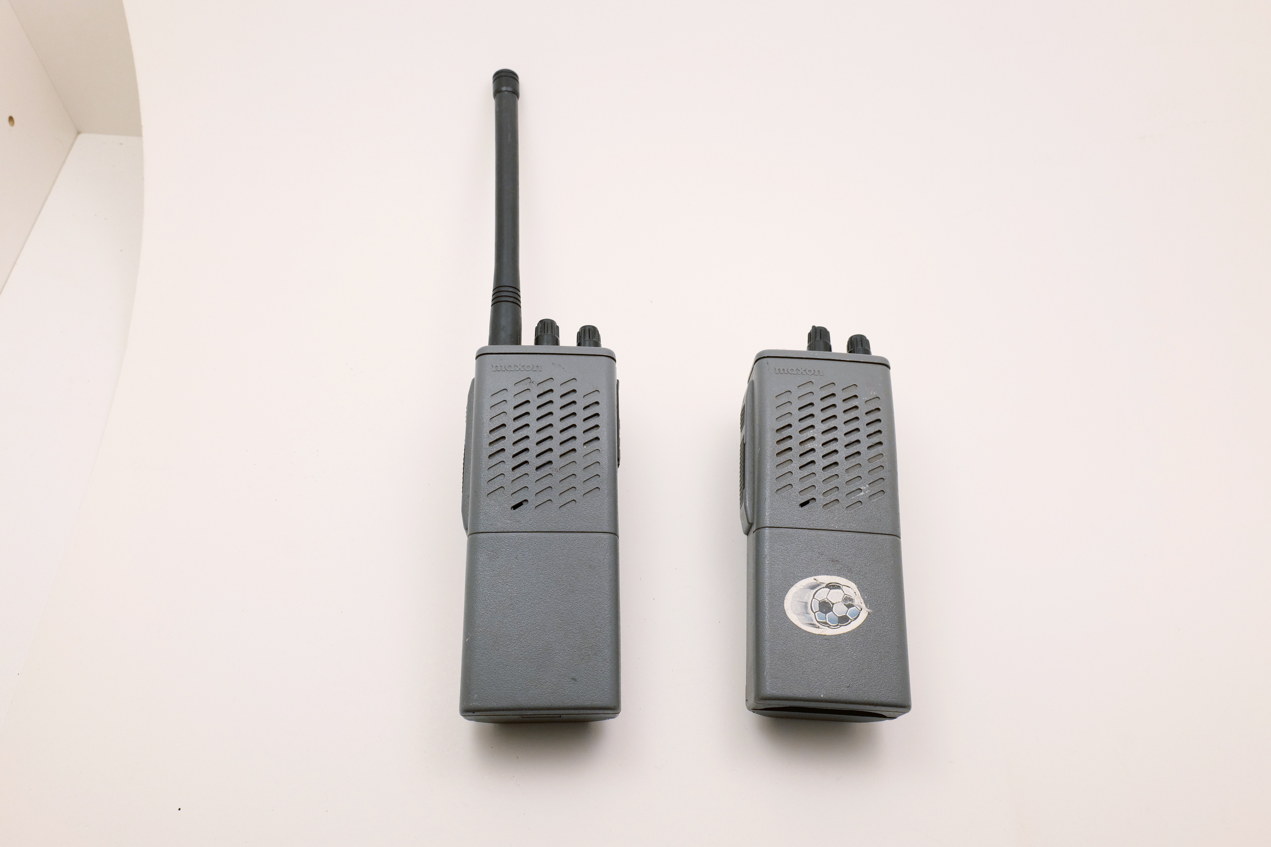Maxon SP-100U Two-Way Radios (2 Units) with OPA-700G Batteries (For Parts)