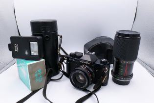 Yashica FX-3 Super + 50mm f/1.9 + 70-210mm + CS-14 Flash