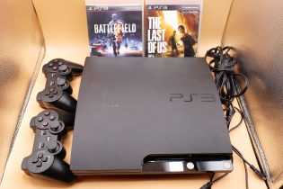 Sony PS3 Slim CECH-2001A 120GB Console 2 Controllers 2 Games