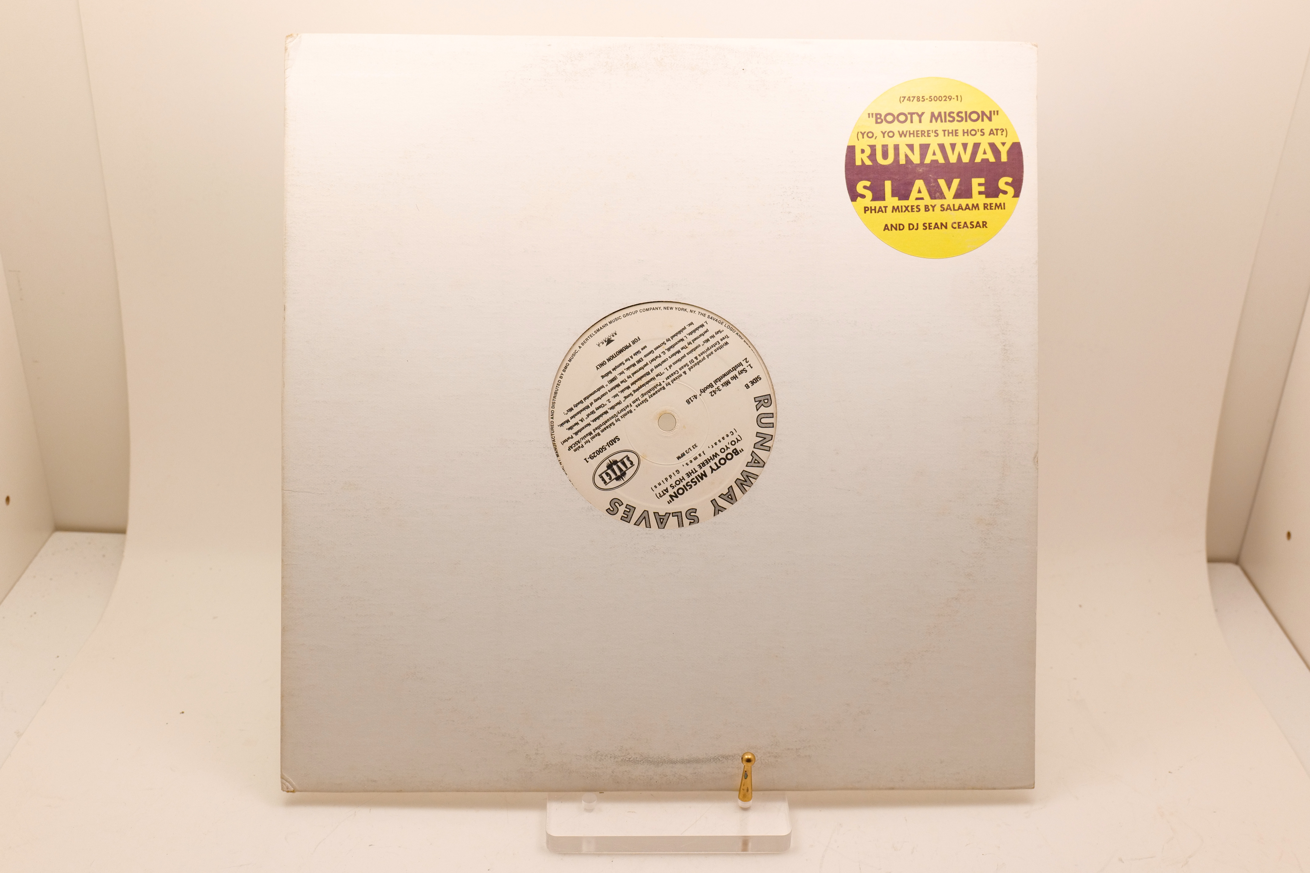 Runaway Slaves Booty Mission 12" Single SAVAGE SADJ-50029 Promo 1993 Hip-Hop