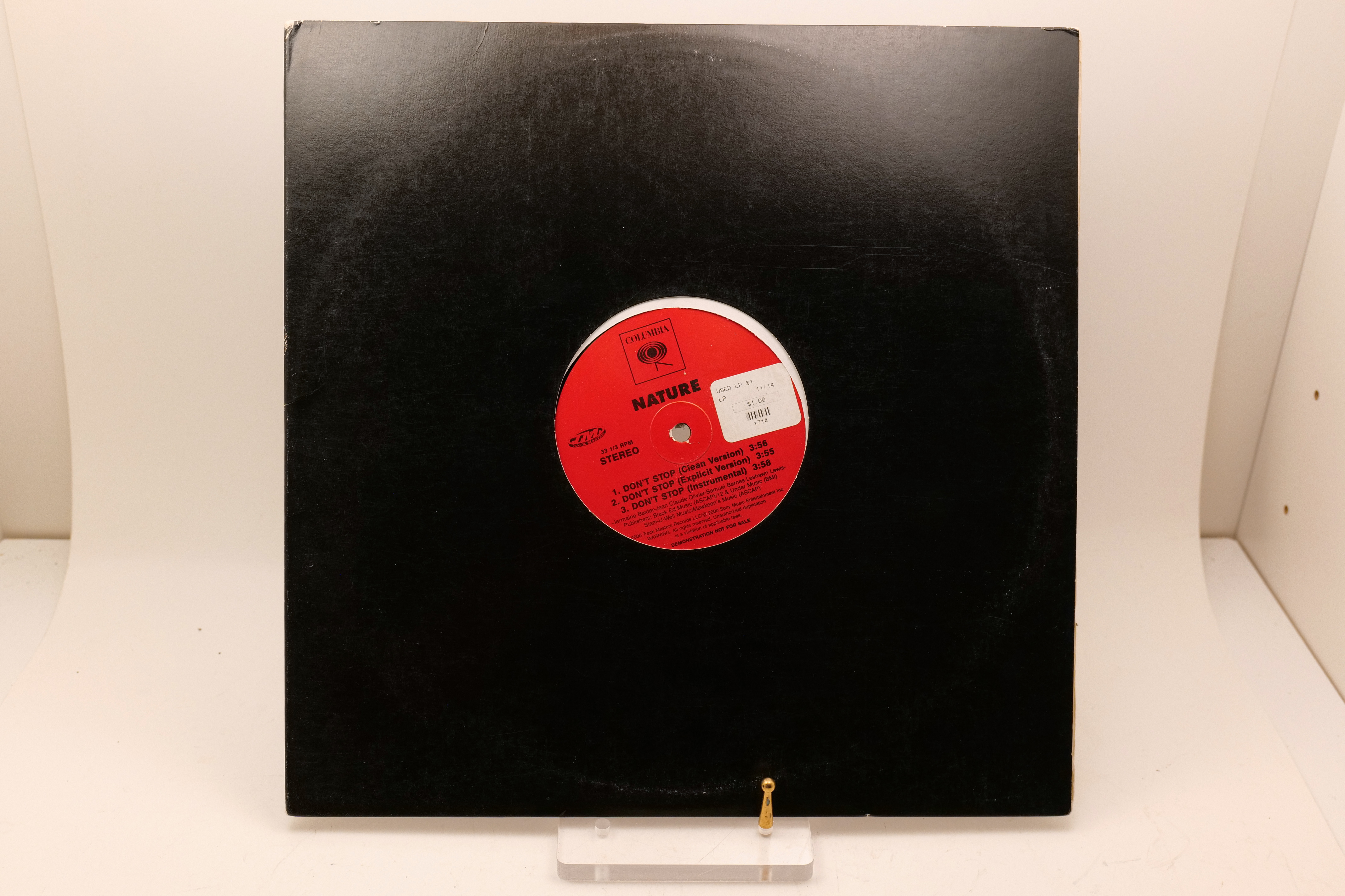 Nature Don't Stop 12" Columbia CAS 1267 Promo Hip-Hop Single
