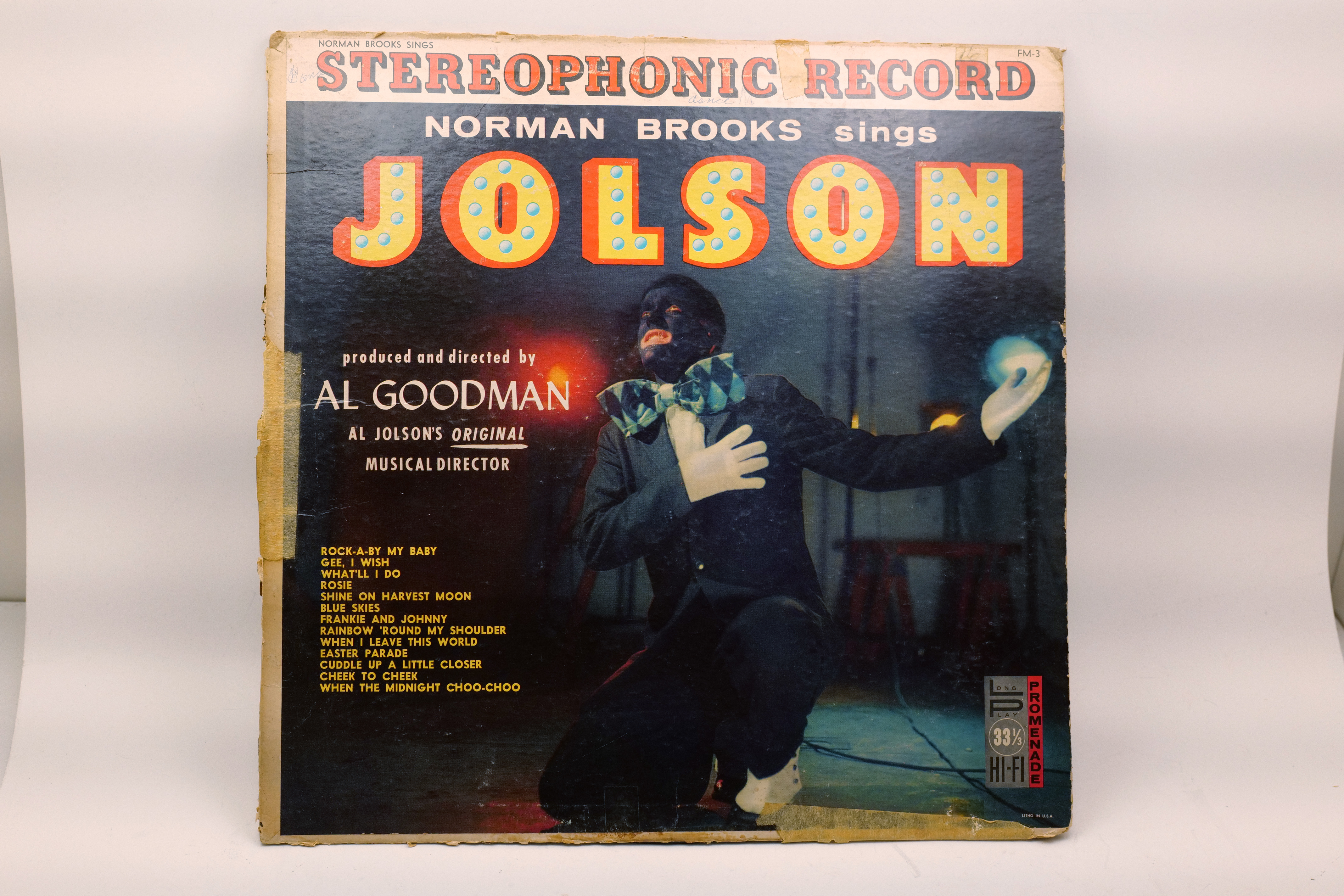 Norman Brooks Sings Jolson Tribute LP Promenade FM-3 Mono