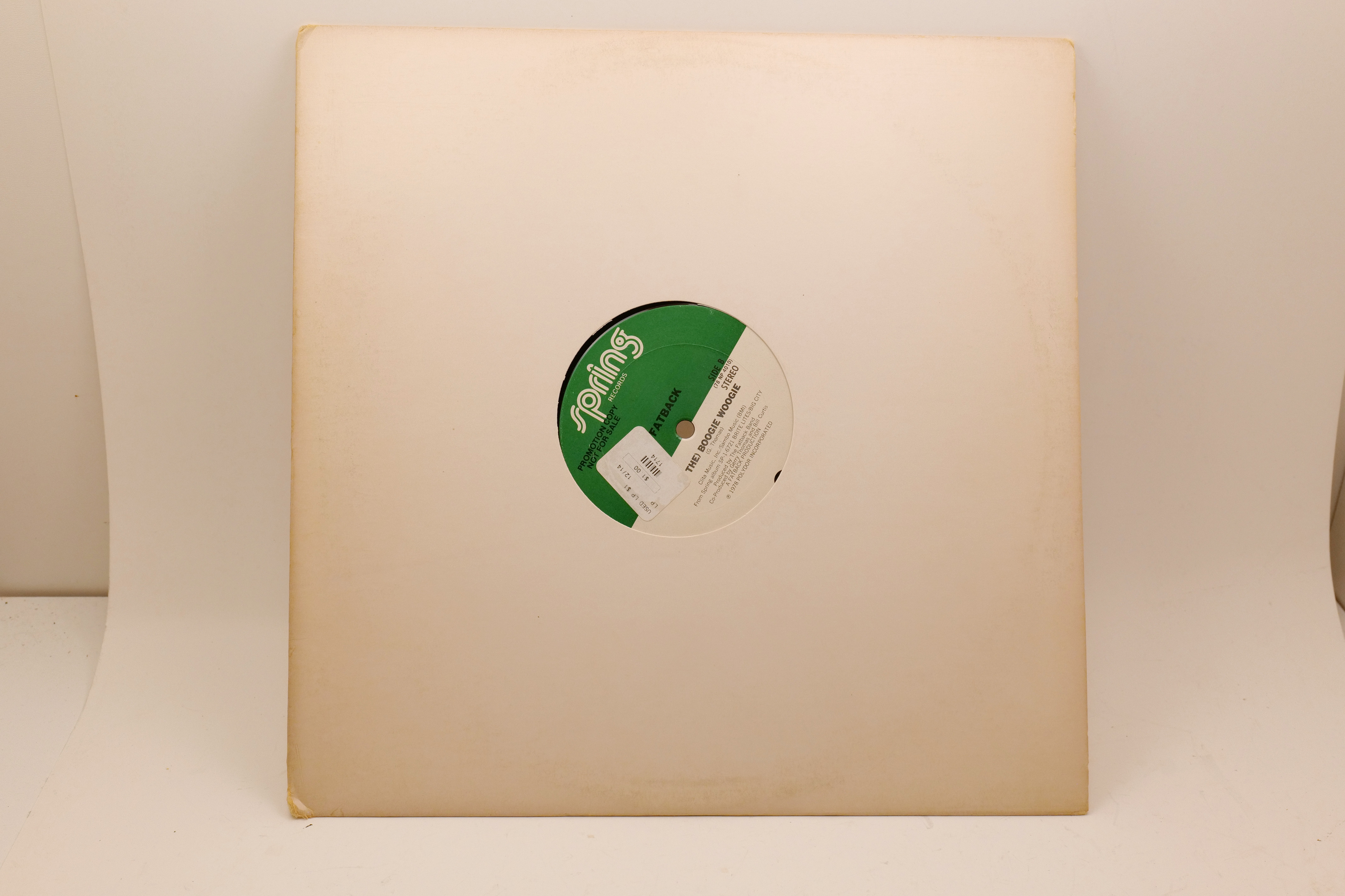Fatback Band The Boogie Woogie 12" Vinyl SP 708 Promo Spring Records Funk Disco