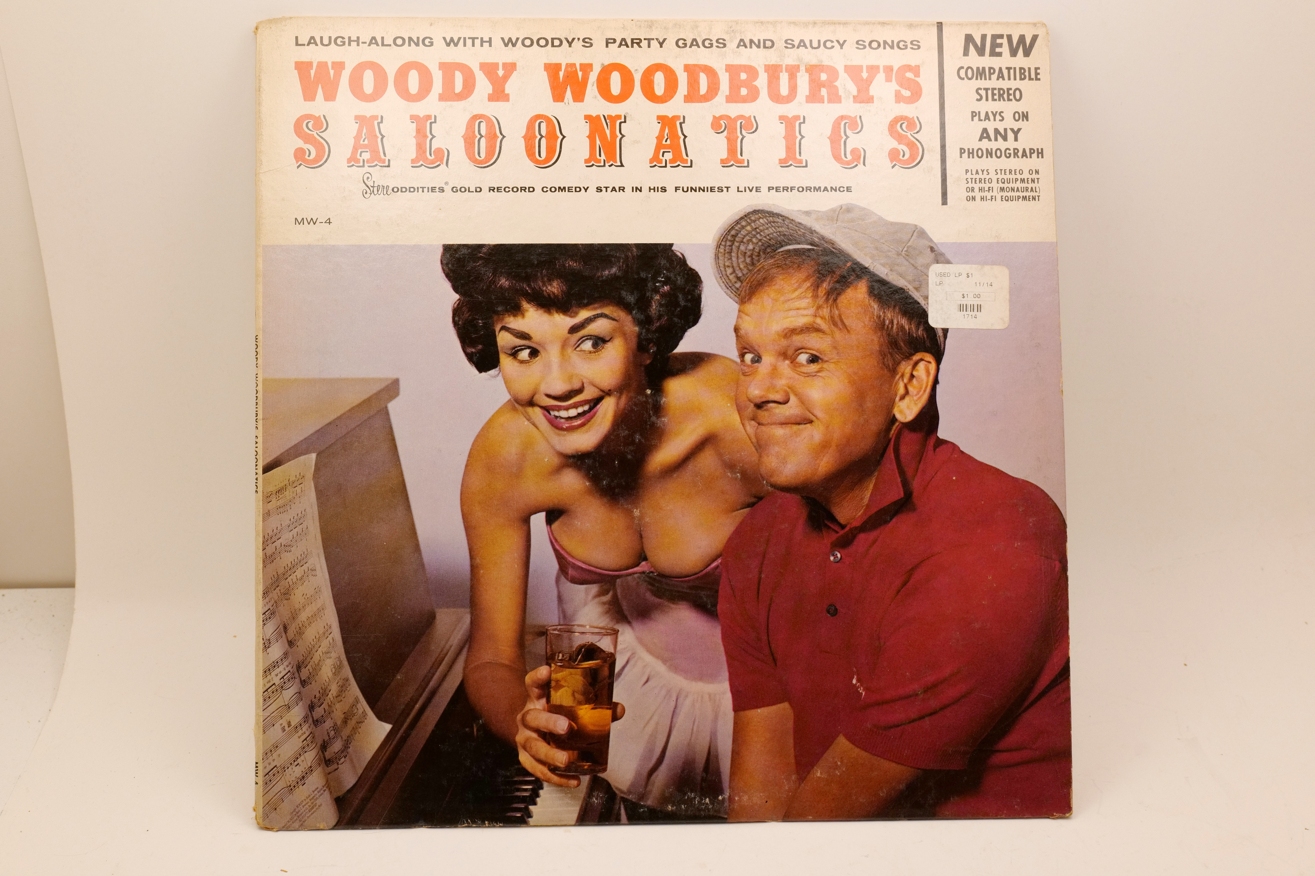 Woody Woodbury's Saloonatics LP StereoOddities MW-4 Vinyl Comedy Album 1961