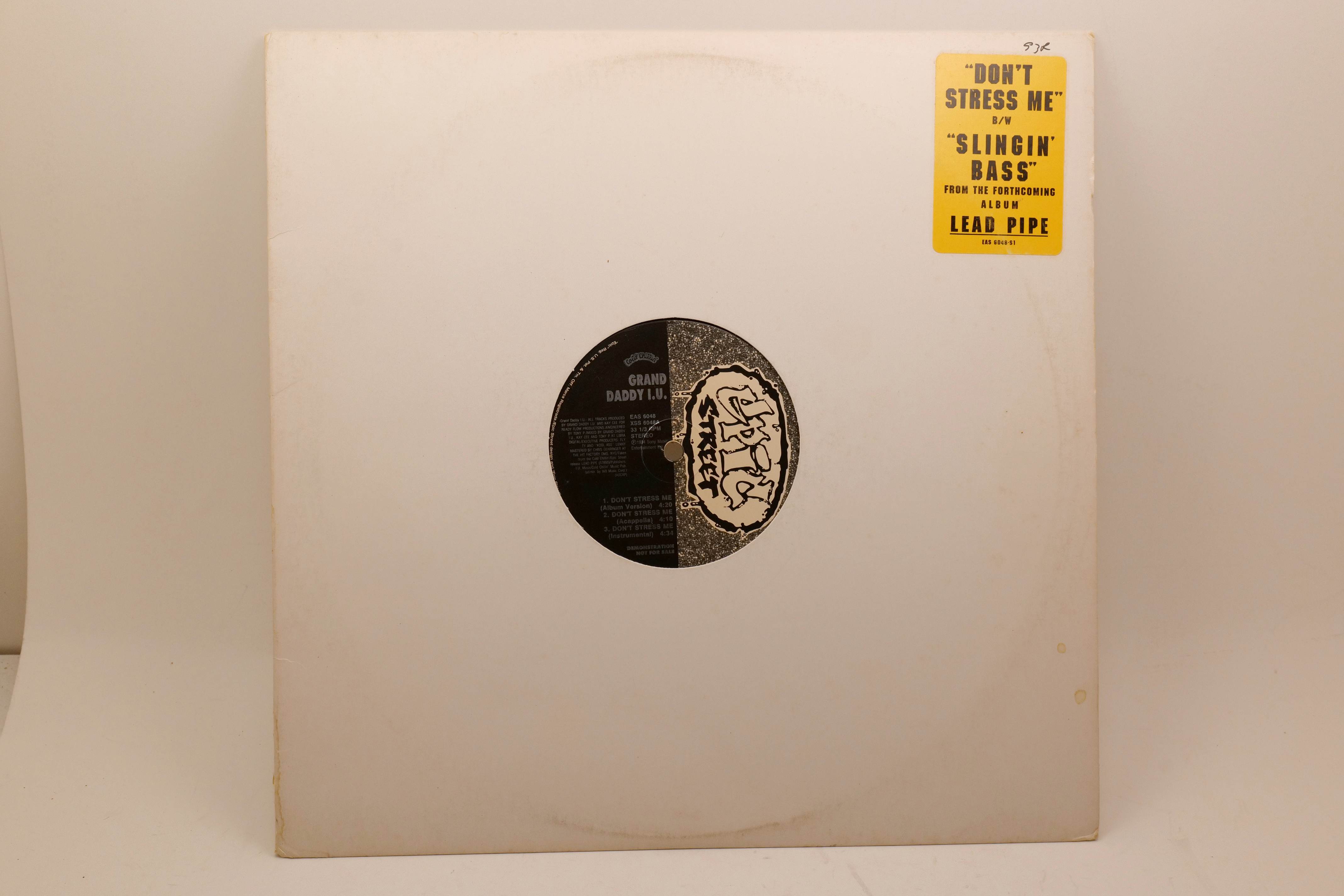 Grand Daddy I.U. Don't Stress Me 12" Single 1990 Cold Chillin' EAS 6048 Vinyl